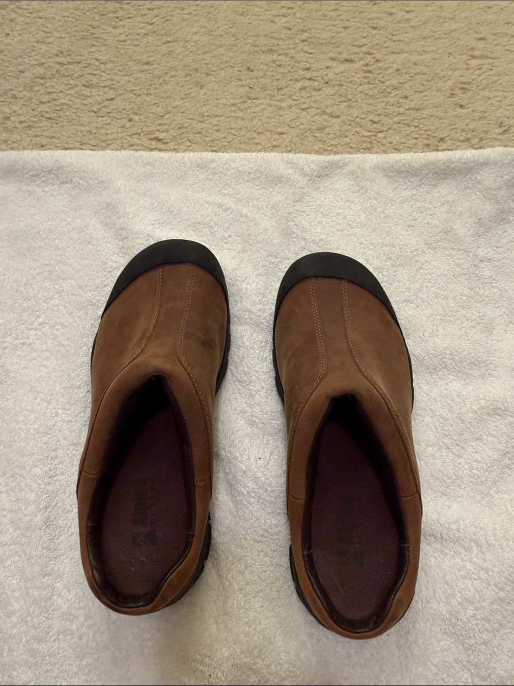 Alpine Design Brown Clogs with Black Toe Cap